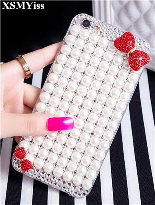 

For Xiaomi 5X 6X 8 9 SE Max 2 3 For Redmi Note 4 5 6 7 4X 5 Fashion Bling Crystal Pearl Rhinestone Clear Case Cover Soft Case