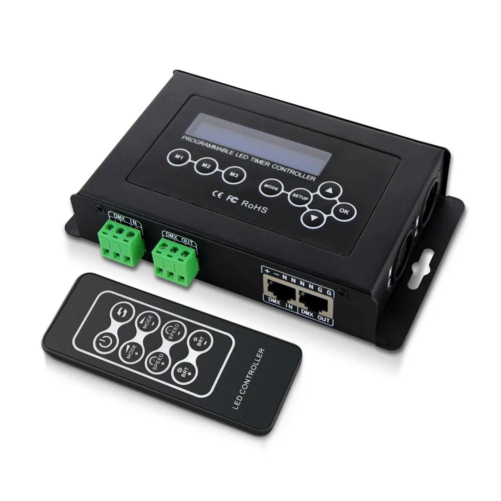 BC-100 Led RGB контроллер DMX512 сигнал 170 пикселей светодиодный контроллер ЖК-дисплей и RF беспроводной пульт дистанционного управления для светодиодной ленты Moudle DC9 - Цвет: BC-100