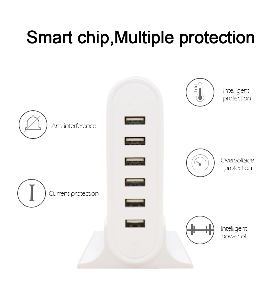 6USB Chargers 5V6A Mobile Phone Charging Socket Travel Wall Power Adapter Universal 6Ports EU UK US AU To usb Conversion socket (3)