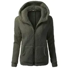 Women Warm Thick Faux Fur Coat Jacket Parka Hooded Outwear Autumn Winter 17Oct26