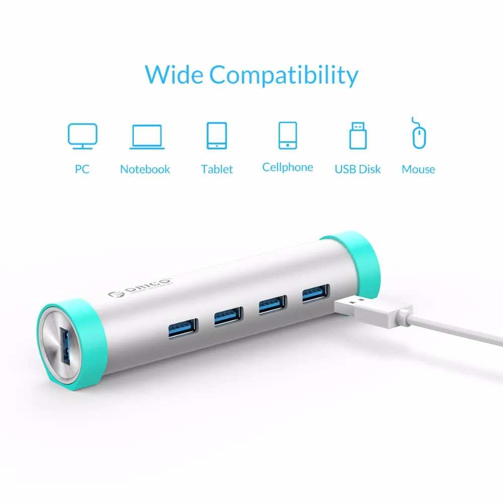 ORICO USB HUB Type C 4 Ports USB3.0 HUB With Laptop Stand With Separate USB3.0 and Type C Cable Type C Hub For MacBook