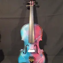 Ручная резная красочная электрическая и акустическая скрипка 4/4 молния окрашенная#9740