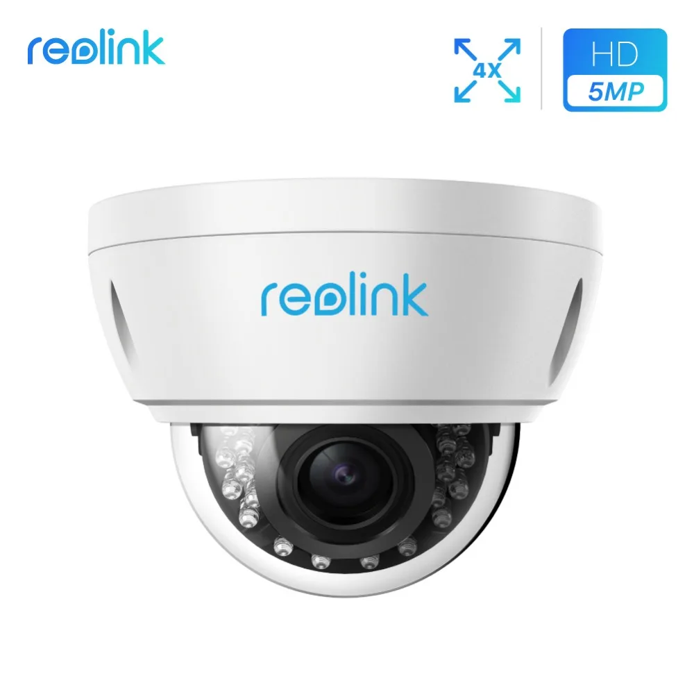 Goedkoop Reolink 5MP Security Camera outdoor PoE 4x Optische Zoom Ingebouwde Sd kaartsleuf vandalismebestendige surveillance camera RLC 422 5MP