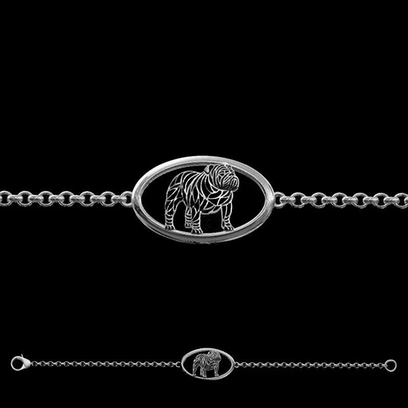 Английский браслет с бульдогом Собака ювелирные изделия Бесплатная доставка-12 шт./лот