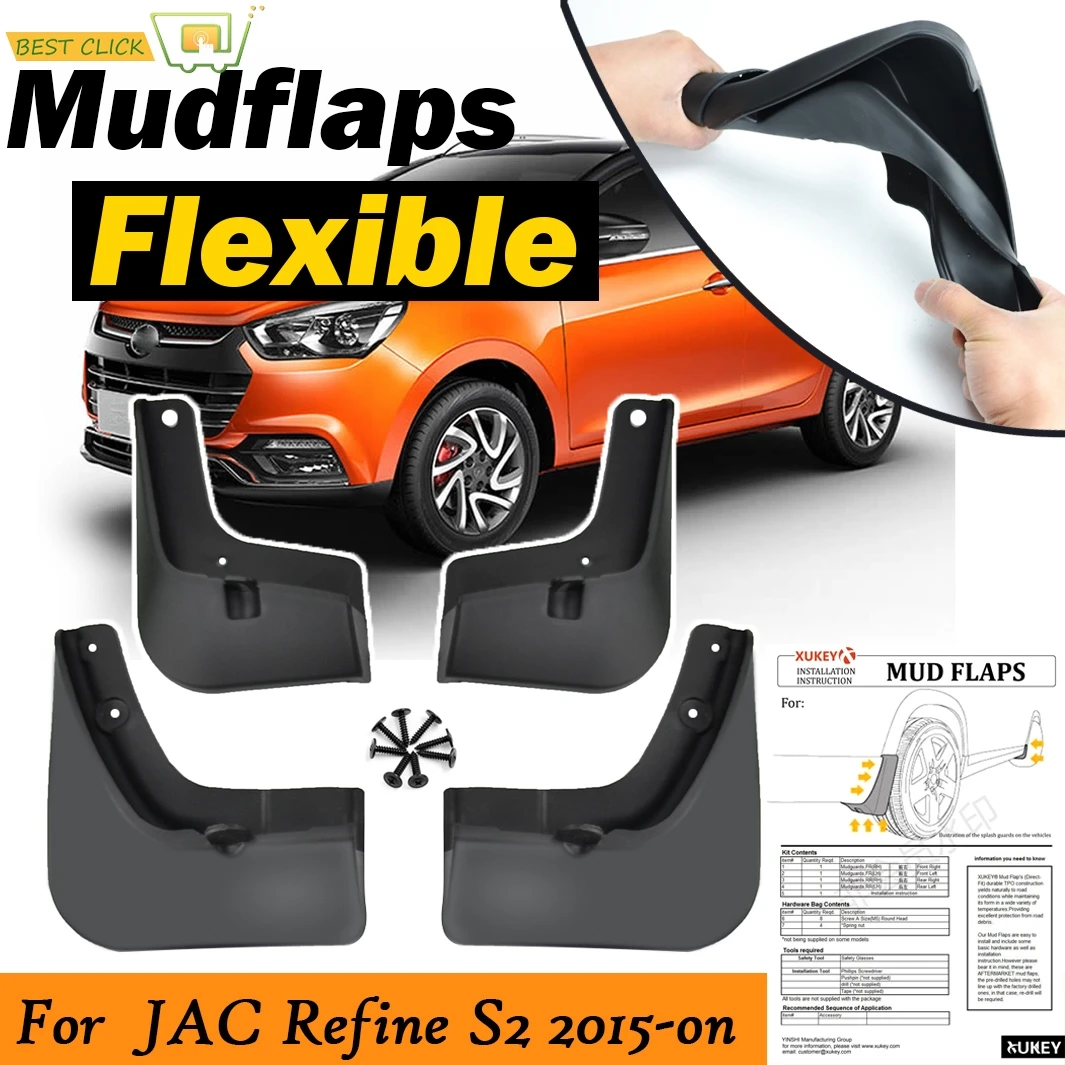 

Set Molded Mud Flaps For JAC Refine S2 T40 iEV7S 2015-on Mudflaps Splash Guards Mud Flap Mudguards Fender Front Rear