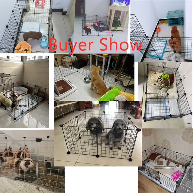 Foldable Pet Playpen Iron Fence Puppy Kennel House Exercise Training Puppy Kitten Space Dogs Supplies rabbits guinea pig Cage 5