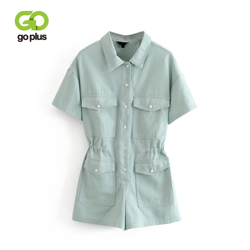 green denim playsuit
