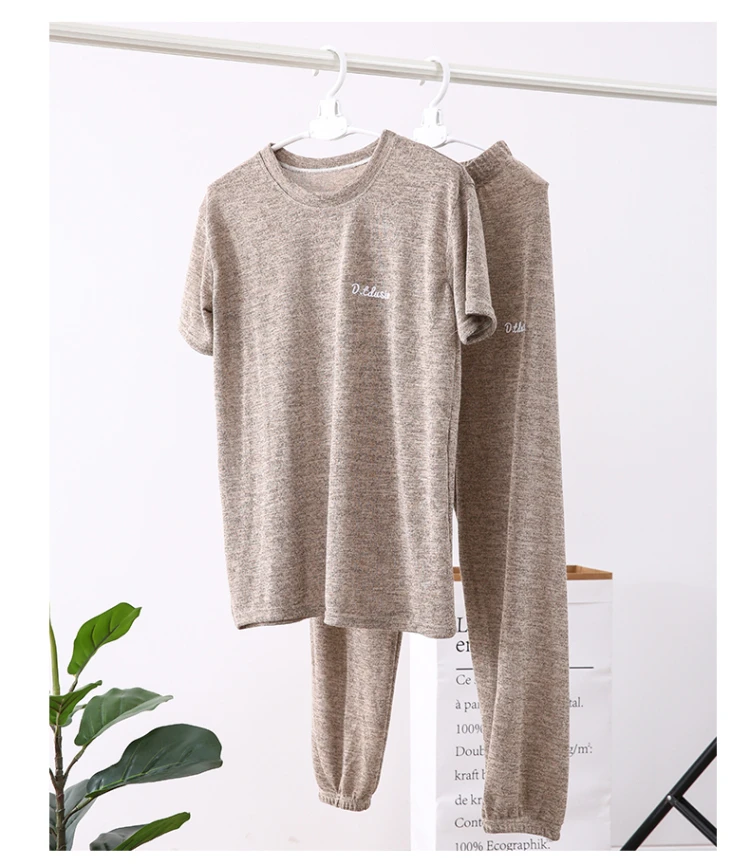 Daeyard/Хлопковая пижама для женщин; однотонная Пижама; летняя футболка с коротким рукавом и шорты; комплект из 2 предметов; однотонная Пижама; домашняя одежда