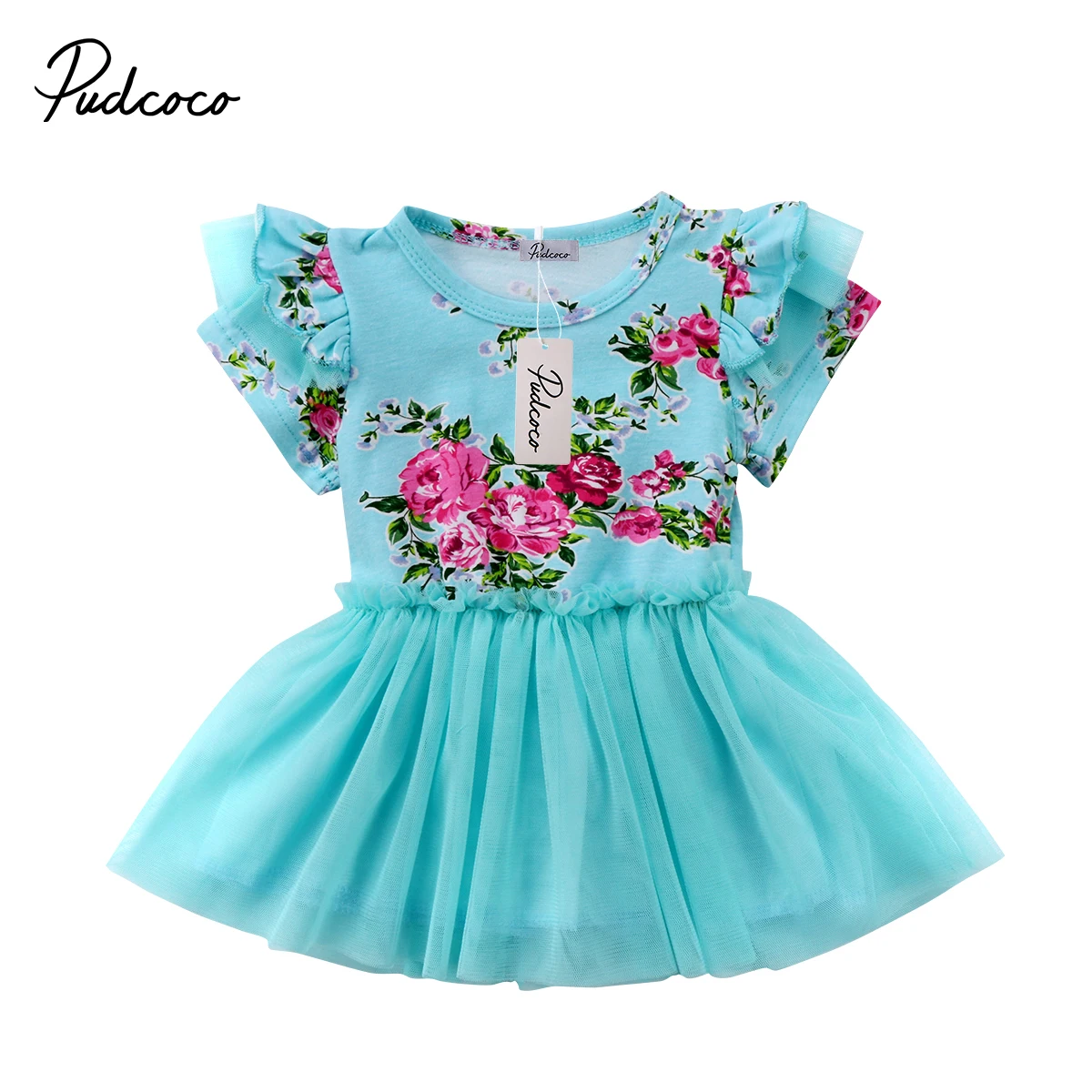 

Newborn Toddler Baby Girl Dress Flying Sleeve Party Tulle Tutu Dresses Casual Cotton Summer A-Line Dress Vestidos