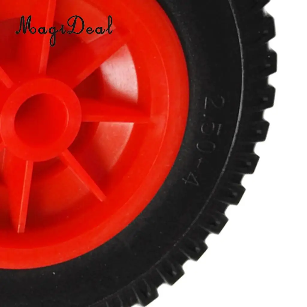 MagiDeal New 1Pc Puncture Proof Rubber Tyres on Red Wheel Kayak Trolley/Trailer Wheel M/S for Kayak Canoe Fishing Boat Truck Acc