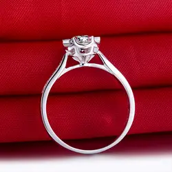 18 К белого золота 0.50 + 0.09ct натуральный ГИА алмаз Для женщин кольцо ручной работы 6-коготь обручальное Обручение ювелирные изделия