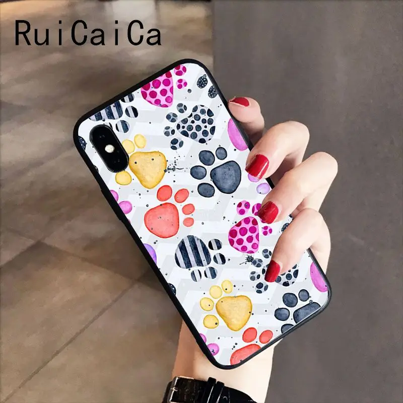 A6 RuiCaiCa отпечаток лапы собаки клиент высокого качества чехол для телефона iPhone 8 7 6S 6Plus X XS MAX 5 5S SE XR 10 Чехол - Цвет: A6