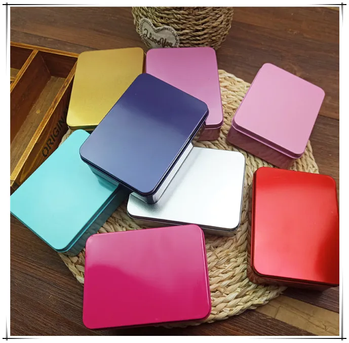 

EASONOV 5pcs/lot Rectangular Square Metal Tin Box Candy Box Wedding Gift Supplies Multi-Colors 12x9x4cm