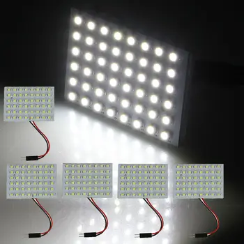 

20 sets 48 LED Panel Super White Car Reading Map Lamp 1210 smd Auto Dome Interior Bulb Roof Light with T10 Adapter Festoon Base