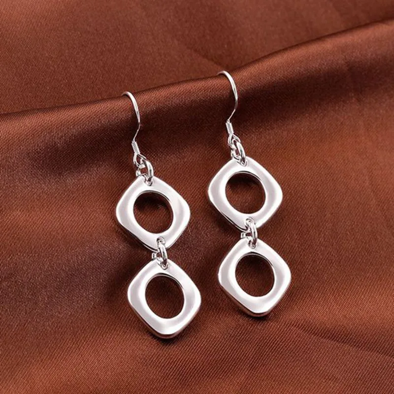 925 jewelry silver plated earrings , silver plated fashion jewelry