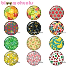 Круглый стеклянный кабошон, лист фруктов, Оранжевый Арбуз банан, демонстрационная плоская задняя сторона, делая Результаты 12 мм/18 мм/20 мм/25 мм TL1047