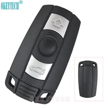 OkeyTech Car Remote Key Case Shell for BMW 1 3 5 6 7 Series E90 E91 E92 E60 Keyless Entry Fob Uncut Blade 3 Buttons Smart Card