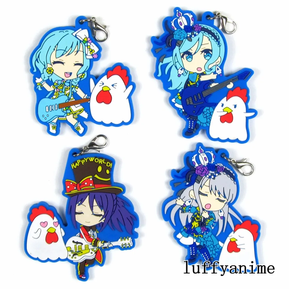 

BanG Dream! Rubber pendant Hikawa Hina Yukina Minato cartoon anime Action Toy Figures Mobile Phone Accessories strap Keychain