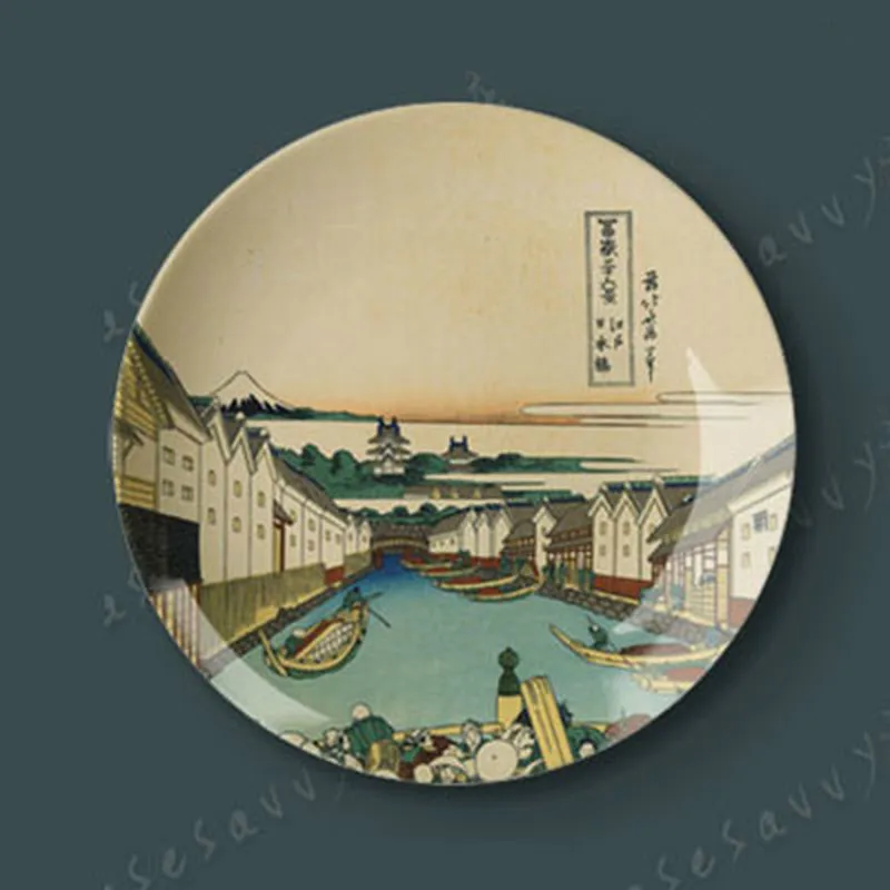 6 дюймовая декоративная тарелка Tomitake Thirty six King подвесная Hokusai японская керамическая дисковая на стену|plate wall