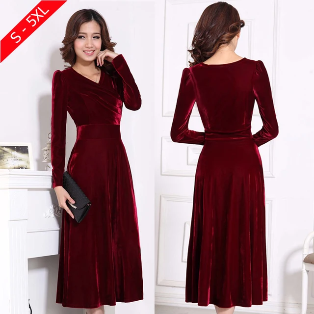 Long sleeve black velvet cocktail dresses women