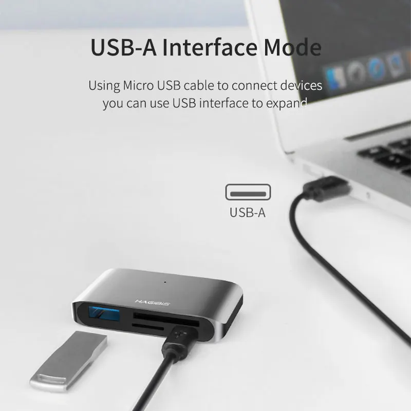 Устройство для считывания карт hagides type-C USB-C USB 3,0 SD/Micro SD/TF OTG адаптер для ноутбука/USB-C телефона type C многофункциональный конвертер