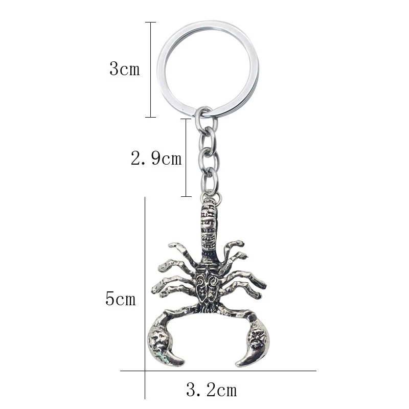 Fashion Retro Scorpion King Shape Keychains Punk Animal Pendant Keyring Holder
