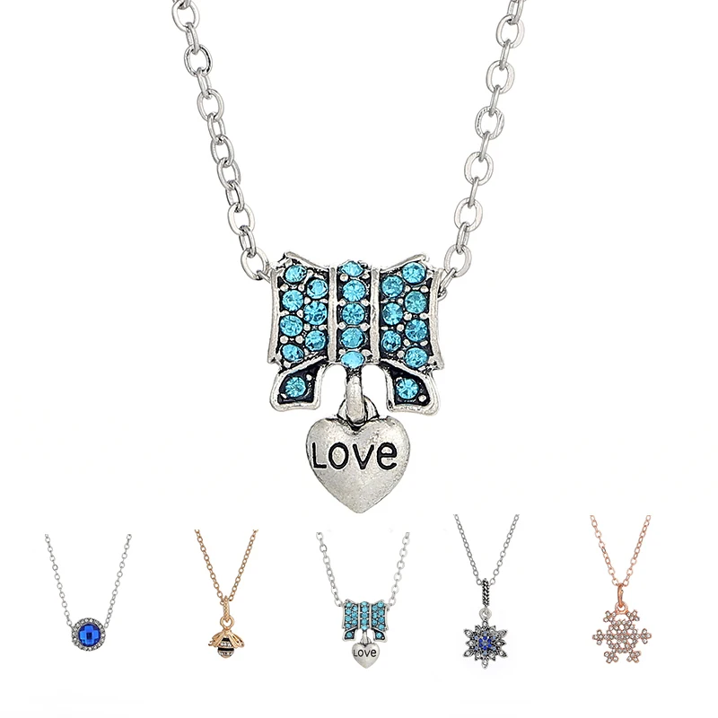 

TOGORY Authentic Silver Color Love Heart Lock Link Chain Fine Necklaces & Pendants Women Lover Luxury Silver Plated Jewelry