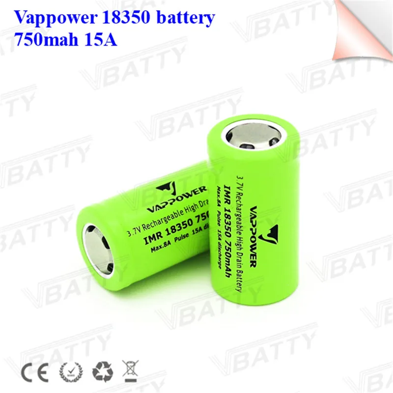 Vappower IMR 18350 750mah 8A 5