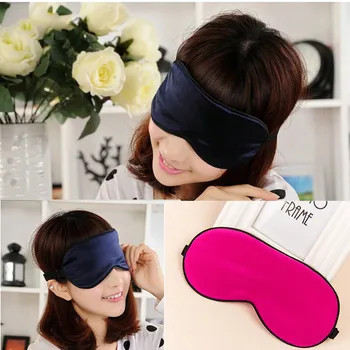 

NEW Silk Eyeshade Soft Eye Mask Sleeping Aid Shade Cover Travel Relax Blindfold Sleep & Snoring 22.5*11Cm Health Care