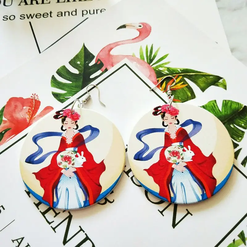 

THRWELL Hyperbole Fashion Laser Engraving Color Retro Personality Ear Pendent Factory Direct Wholesale