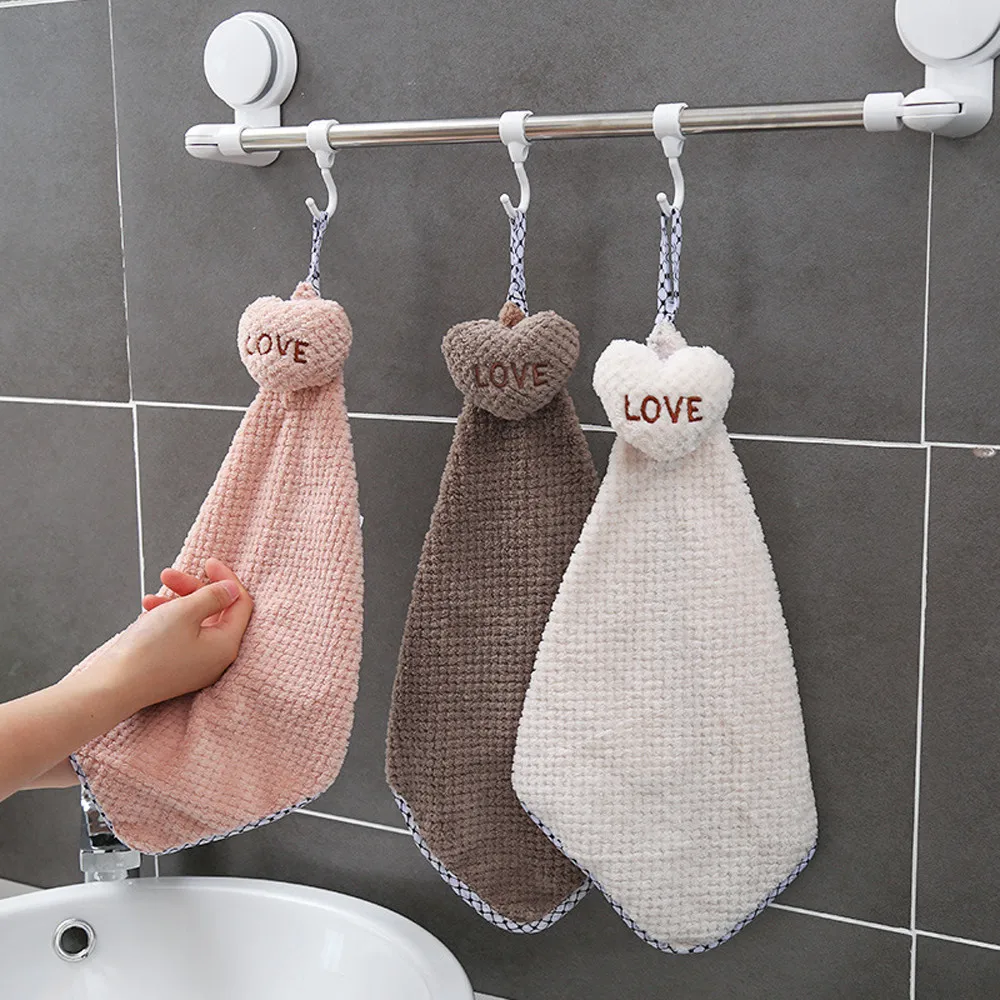 

New Cartoon Love Thickened Towel Kitchen Hanging Water Towel Kitchen Tool