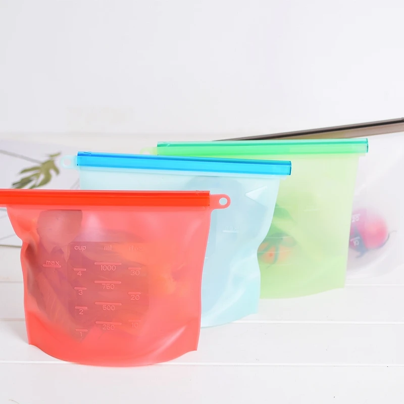 Us 3 78 33 Off Hoomall 1000 1500ml Milk Fruit Meat Reusable Fridge Food Storage Containers Colored Ziplock Bags Silicone Vacuum Fresh In