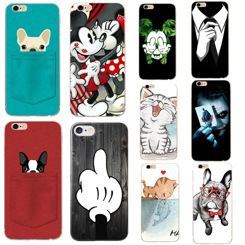 Silicon Thin Phone Case For Funda iphone 6s 6 7 8Plus Cartoon Animal Cat Dog Lovely Mickey Back Cover apple se 5s 5 |