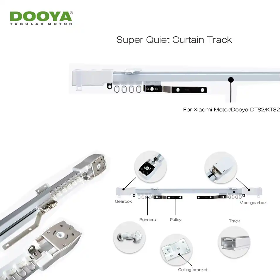 Dooya супер тихий электрический занавес трек для Xiaomi aqara мотор/KT82/DT82 TN/tv/LE, автоматическая занавес рельсы системы, умный дом - изображение