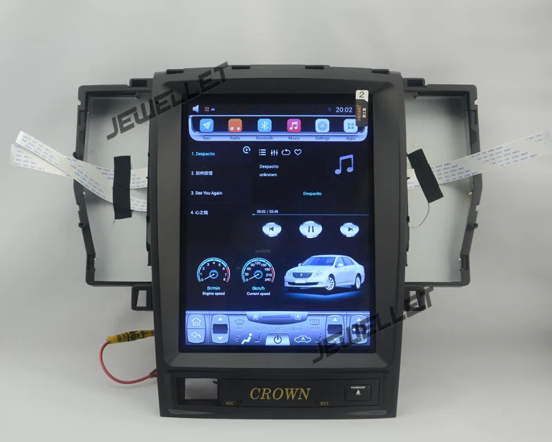 Perfect 10.4" tesla style vertical screen Quad core Android 6.0 Car stereo GPS navigation for Toyota Crown 2003-2008 9