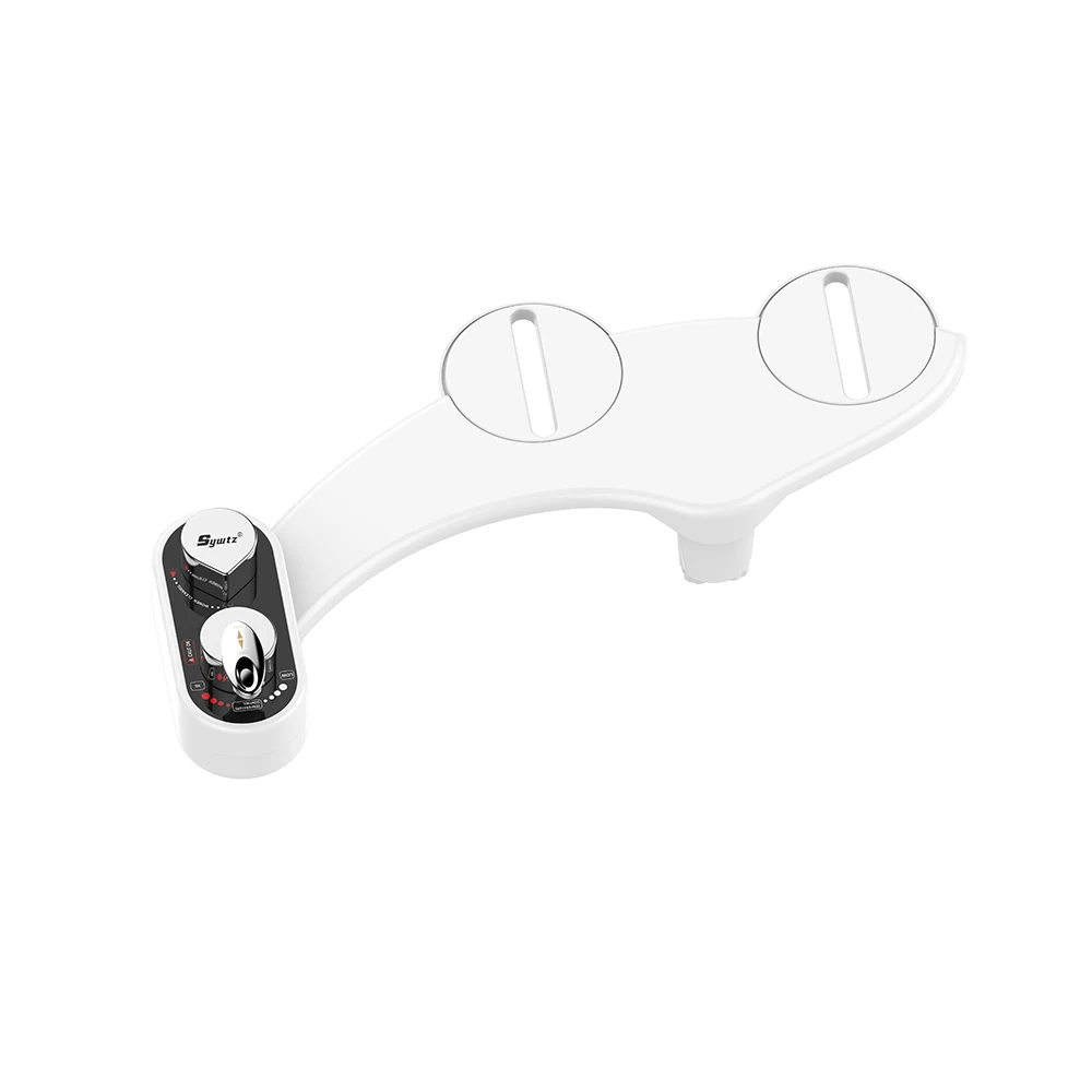 

Sywtz Bidet for Toilet Non-Electric Mechanical Bidet Toilet Seat Attachment Hot and Cold Water Spray Dual Nozzle