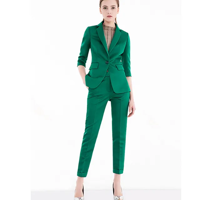Buy Green Pant Suits Women Casual Office Business