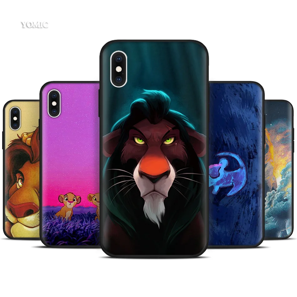 

Silicone Black Coque Case for iPhone XR X XS MAX 7 8 6 6S Plus 5 5S SE 5C 7Plus 8Plus Mobile Phone The Lion King