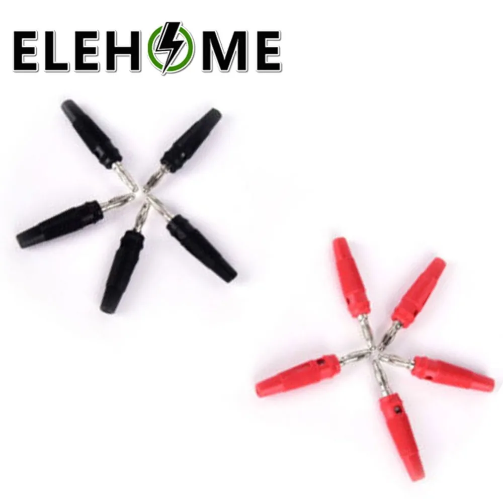 

4mm Red Black Banana Plug Solderless Side Stackable 4mm Plugs Copper Musical Speaker Cable Wire Pin XF30