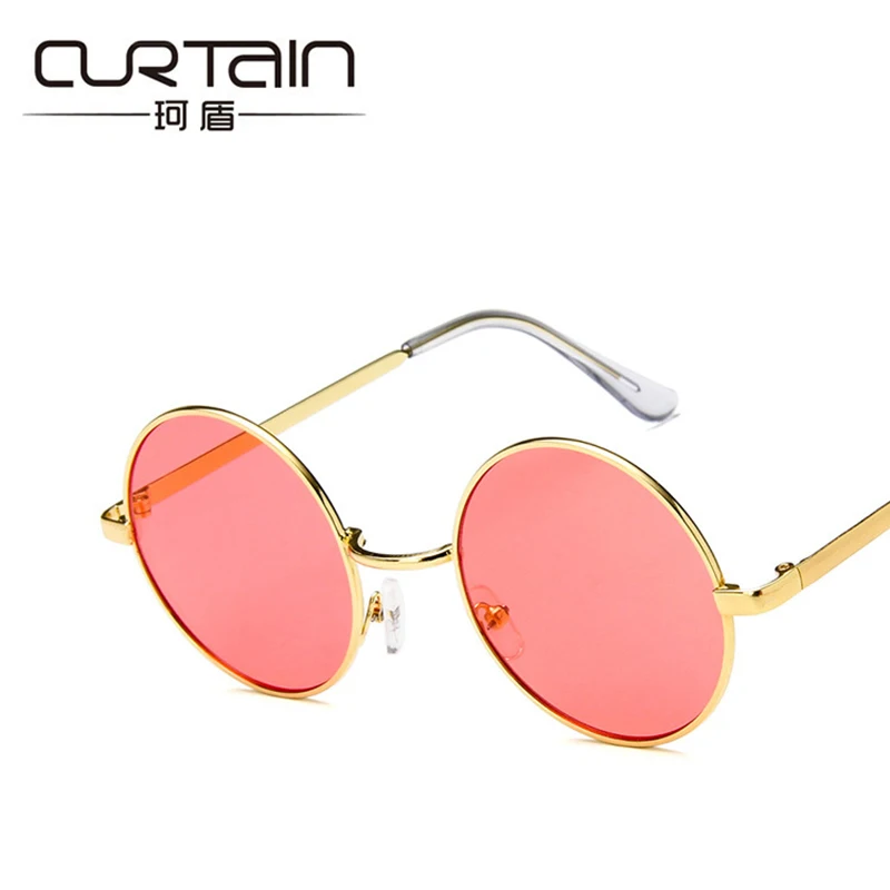 Занавес, классические круглые очки, солнцезащитные очки, Корейская версия, Ретро стиль, для мужчин и женщин, модные солнцезащитные очки, BLINDER lunetes De Soleil - Цвет линз: Красный