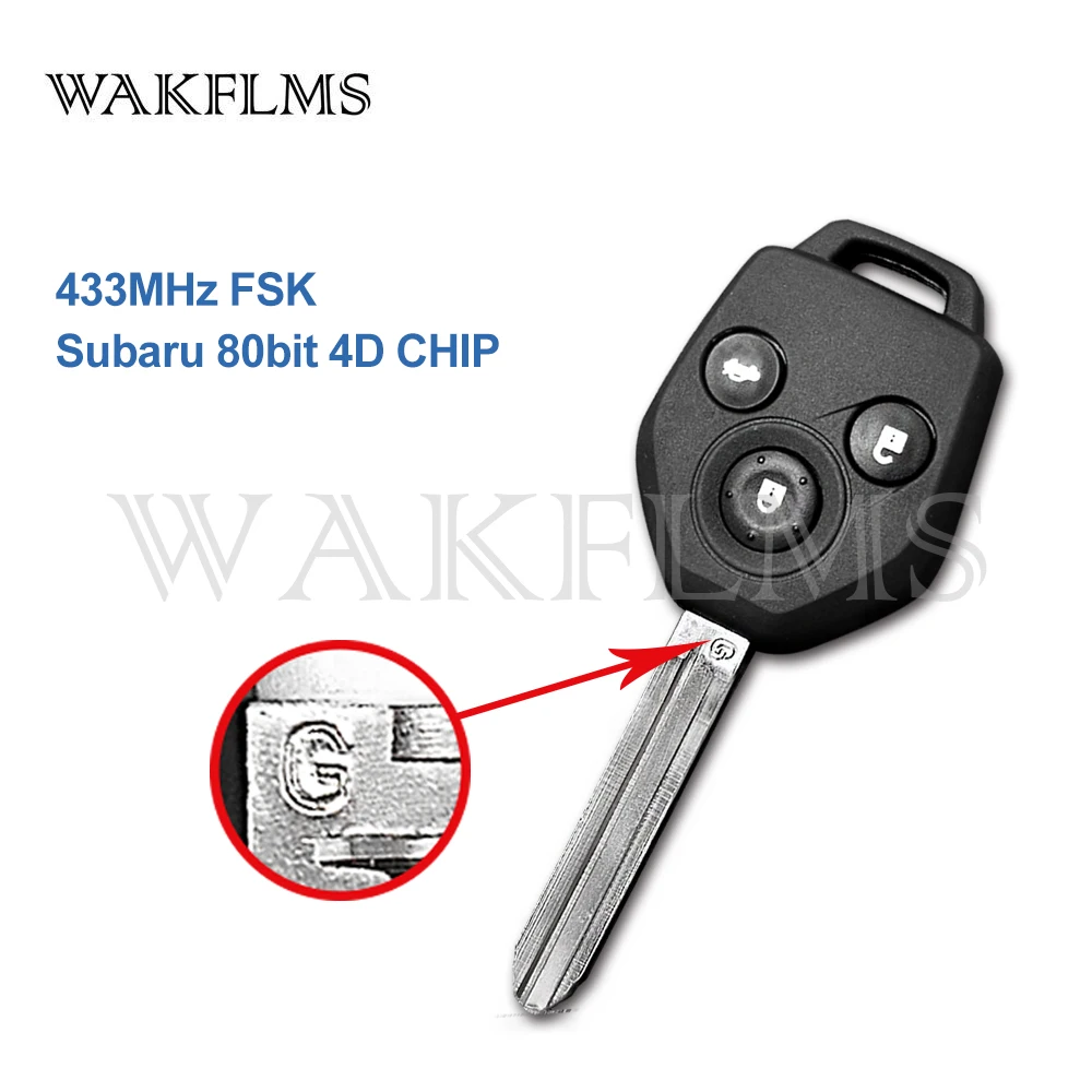 Newest 3 Buttons Remote Key For Subaru XV After 2016 433MHz G Chip Automotive Remote Key Replacement Car Key Fob No Mark
