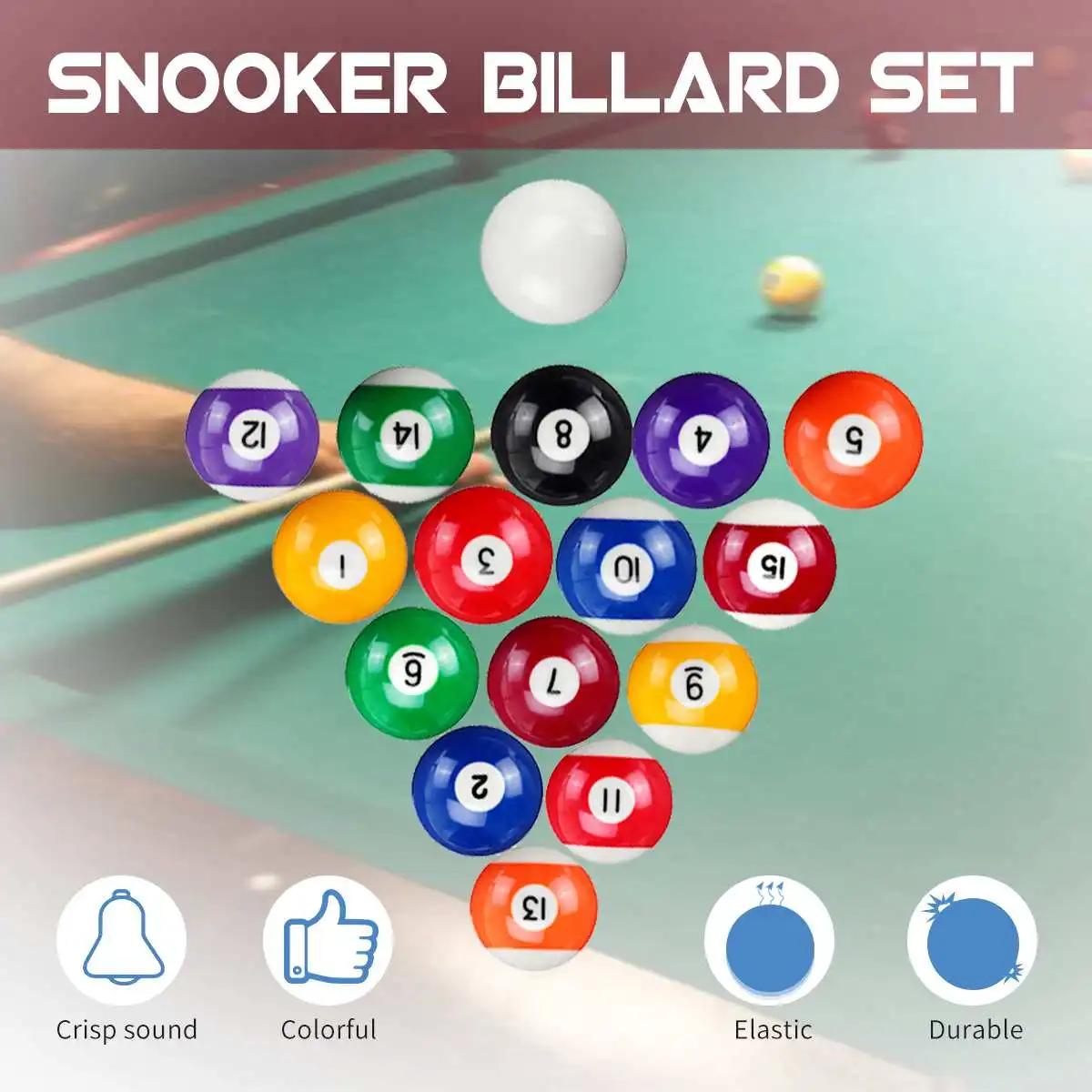 

52.5MM / 57MM US Style Billiards Set Polyester Resin Balls Full Set Billiard Balls Snooker & Billiard Accessories