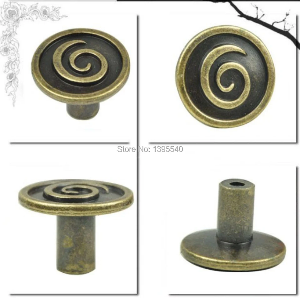 

10pcs Antique Cabinet Handle Euro-Style Furniture Bronze Knob Creative Cupboard Closet Drawer Handle Pull Bars hardware knobs
