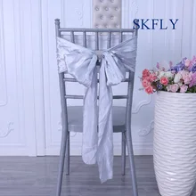 SH023C Новое поступление элегантное хорошее качество много цветов из цветной диаграммы необычные свадебные серебряные атласные стул створки бант с пряжкой