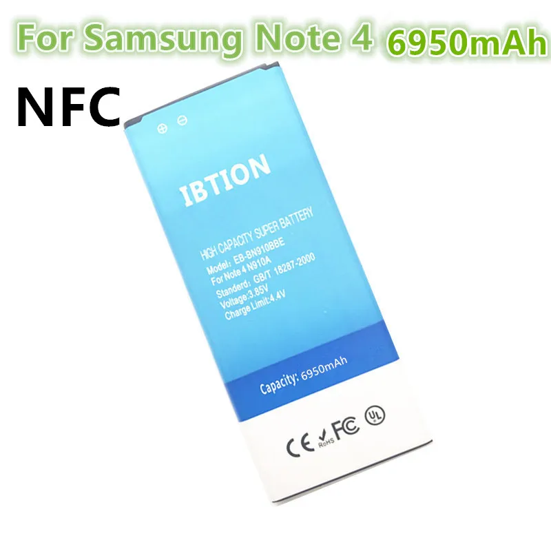 Ibtion 6950 мА/ч, EB-BN910BBE аккумулятор NFC для samsung Galaxy Note 4 Аккумулятор NFC SM-N910F N910T