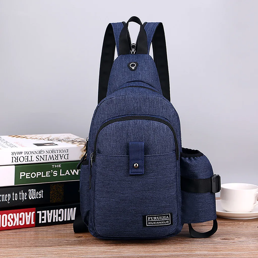 Мужская сумка из ткани Оксфорд на груди, модная маленькая сумка с карманами* 0,92 - Цвет: BLUE