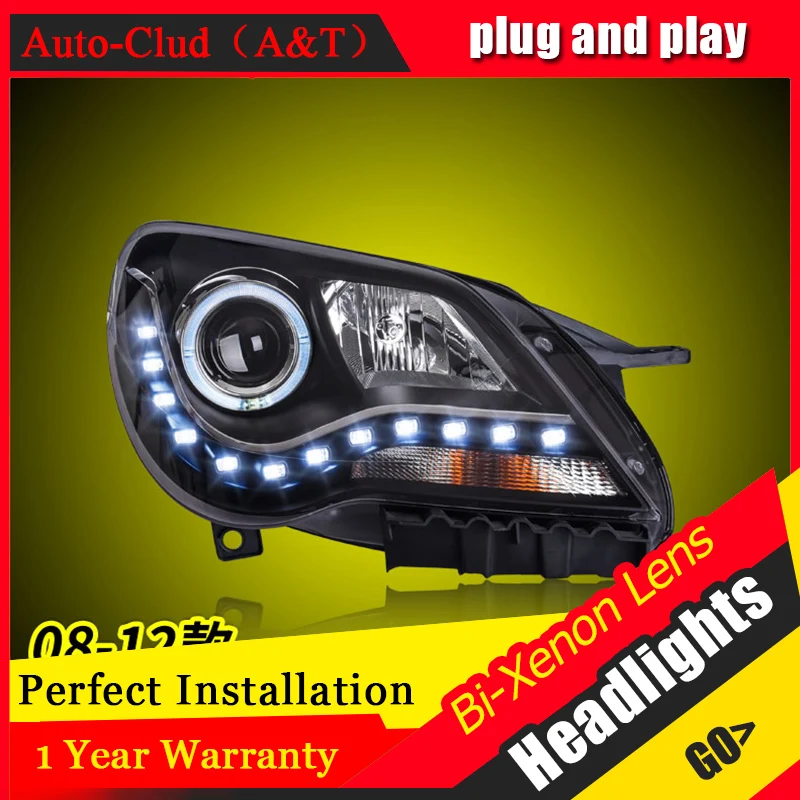 Автомобильный Стайлинг для VW Bora светодиодные фары 2008-2012 головная лампа Angel eye led DRL