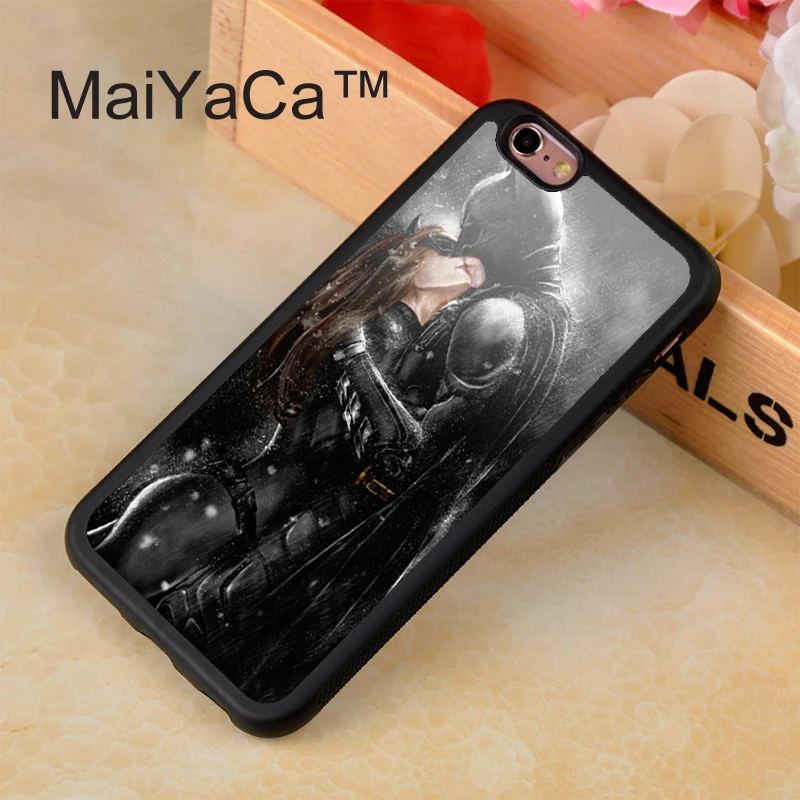 324_B1240_P001_1PC Batman Kiss Catwoman In The Rain Style The Deeply Love Hard Skin Transparent Cover Back Case for Iphone 4 4s 5 5s 6 6plus