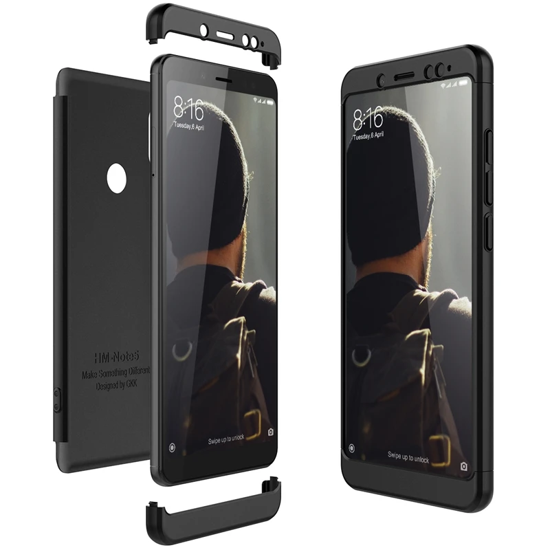 

GrandEver 3 in 1 PC Hard Case For Xiaomi Redmi Note5 For Full Protective Ultra thin Matte Plain Coque For Xiaomi Redmi Note 5