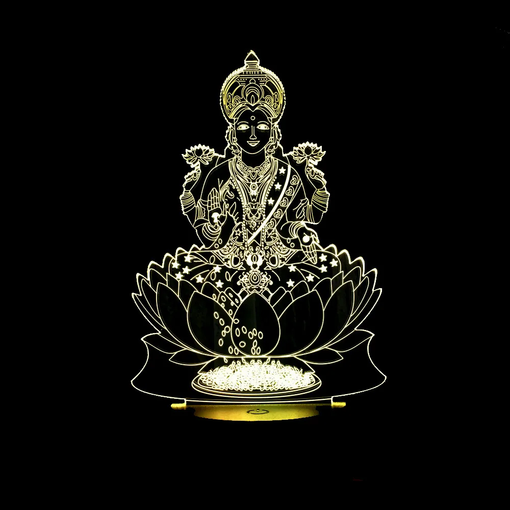 India riqueza Dios forma 3D noche luz USB lamparas lámpara acrílico creativo Iluminación LED hogar Nightlight para el regalo del niño India riqueza Dios forma 3D noche luz USB lamparas lámpara acrílico creativo Iluminación LED hogar Nightlight para el regalo del niño